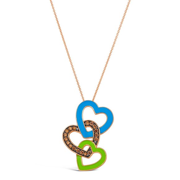 Le Vian Chocolatier Pendant featuring Enamel Chocolate Diamonds Rose Gold
